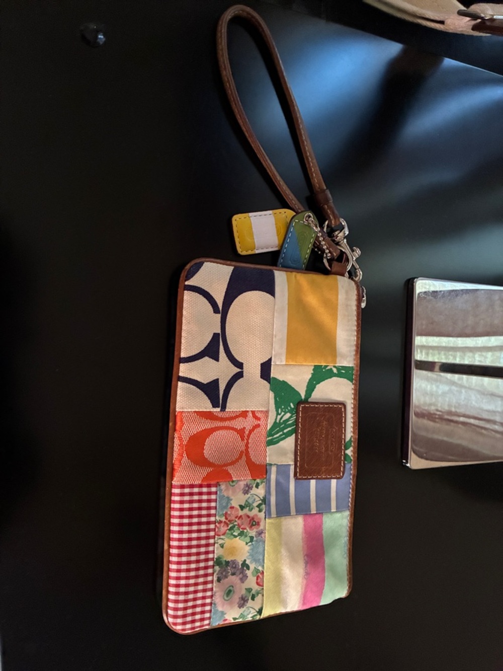 Coach Colorful Patchwork Travel Bagwith matching wristlet - Picture 7 of 11
